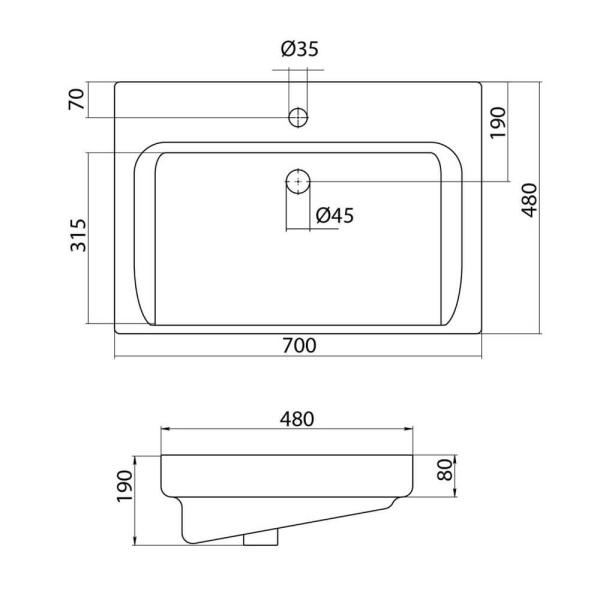 Тумба с раковиной 70 подвесная Neo Aqwella Neo.01.07/1 Тумба с раковиной 70 подвесная Neo Aqwella Neo.01.07/1