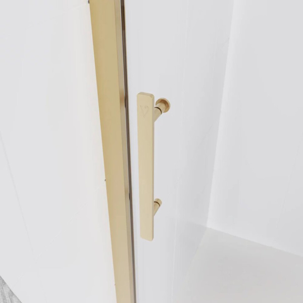 Душевая дверь в нишу Veconi Evo E1-G 150 профиль брашированное золото, стекло прозрачное Душевая дверь в нишу Veconi Evo E1-G 150 профиль брашированное золото, стекло прозрачное