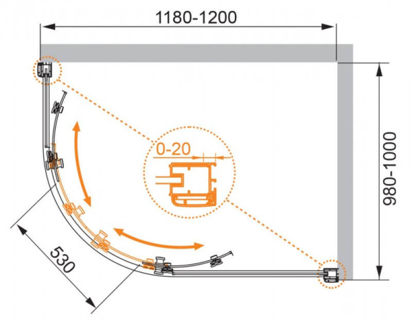 Душевой уголок Cezares Anima ANIMA-W-RH-2-120/100-C-Cr-R 120x100 профиль хром, прозрачное стекло Душевой уголок Cezares Anima ANIMA-W-RH-2-120/100-C-Cr-R 120x100 профиль хром, прозрачное стекло