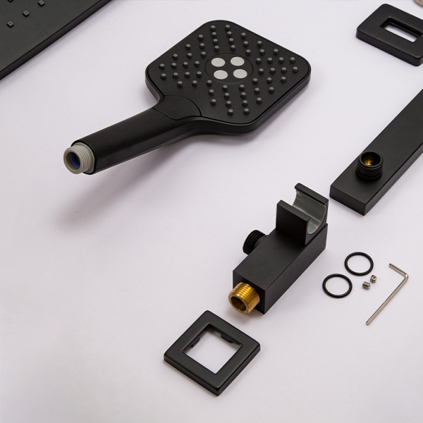 Душевой комплект AVS Cube 3в1черный матовый Душевой комплект AVS Cube 3в1черный матовый