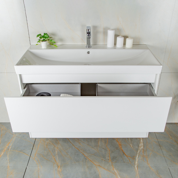 Тумба с раковиной AVS Вернисаж 100 белая глянцевая (раковина белая), подвесная 2 ящика Тумба с раковиной AVS Вернисаж 100 белая глянцевая (раковина белая), подвесная 2 ящика