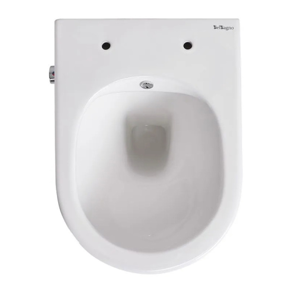Унитаз подвесной BelBagno Uno BB3105CHR-BS/SC безободковый, белый Унитаз подвесной BelBagno Uno BB3105CHR-BS/SC безободковый, белый