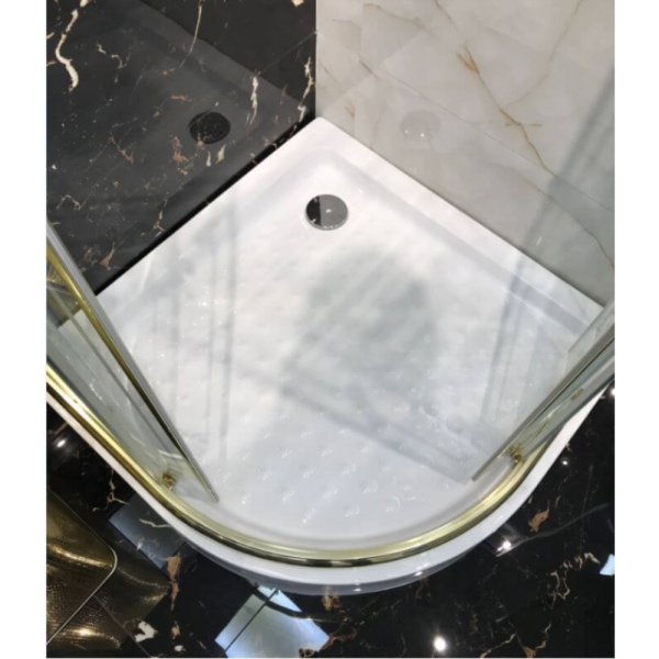 Поддон для душа Cezares Tray 100x100 белый, четверть круга, акрил, с сифоном