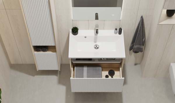 Тумба с раковиной Jorno Tossony 70 сонома светлая Тумба с раковиной Jorno Tossony 70 сонома светлая