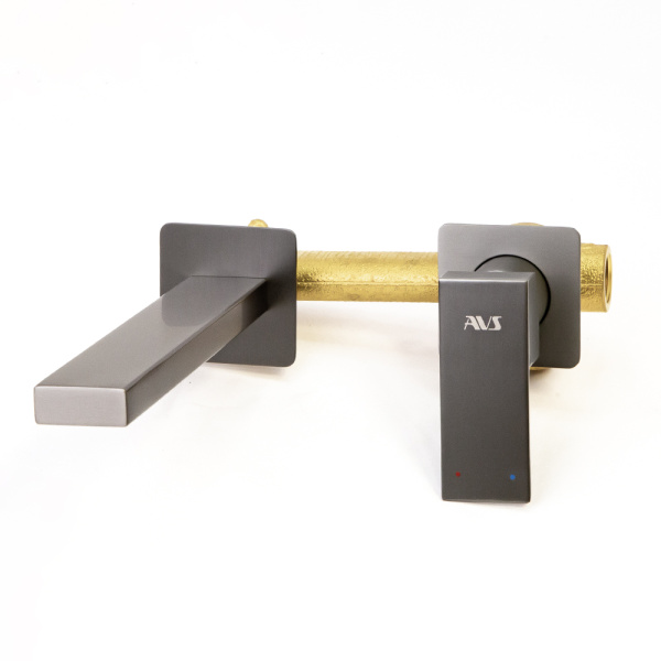 Смеситель для раковины AVS Cube с внутренней частью, оружейная сталь Смеситель для раковины AVS Cube с внутренней частью, оружейная сталь