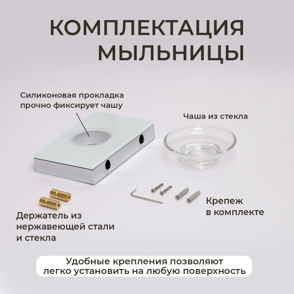 Мыльница подвесная AVS Bishop с чашей, хром/белый Мыльница подвесная AVS Bishop с чашей, хром/белый