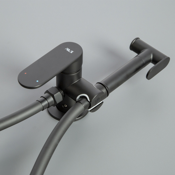 Гигиенический душ со смесителем AVS Beauty черный матовый Гигиенический душ со смесителем AVS Beauty черный матовый