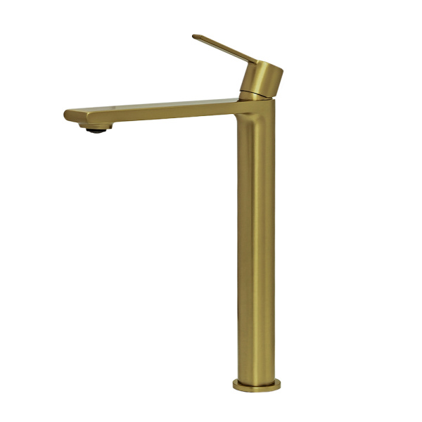Смеситель для раковины AVS Elegant высокий, брашированное золото