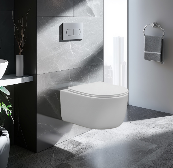 Унитаз подвесной AVS Декарт безободковый, белый Унитаз подвесной AVS Декарт безободковый, белый